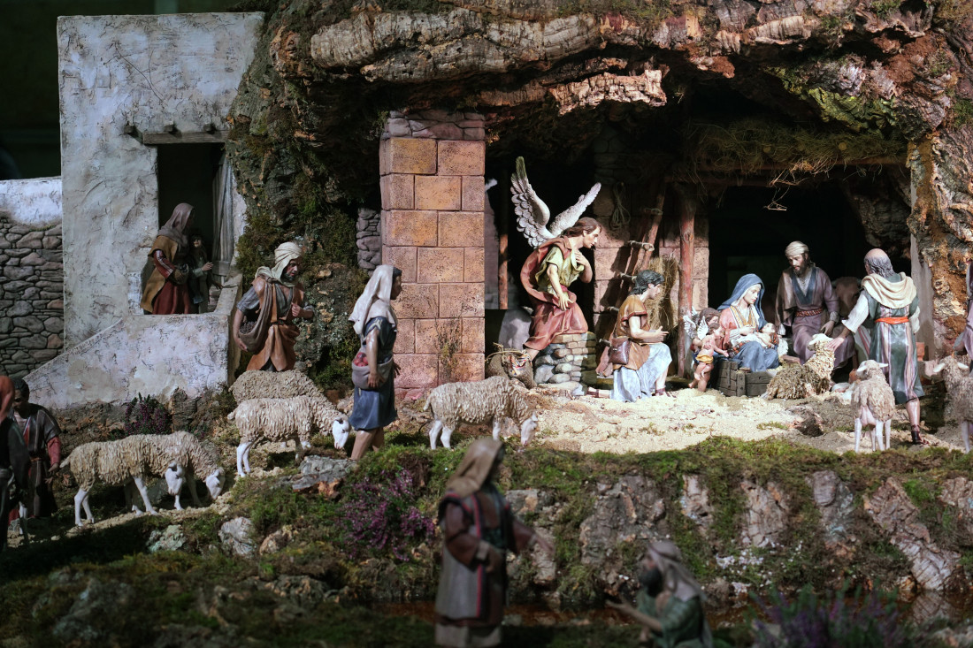 Inauguración del tradicional belén municipal del Palacio de Cibeles